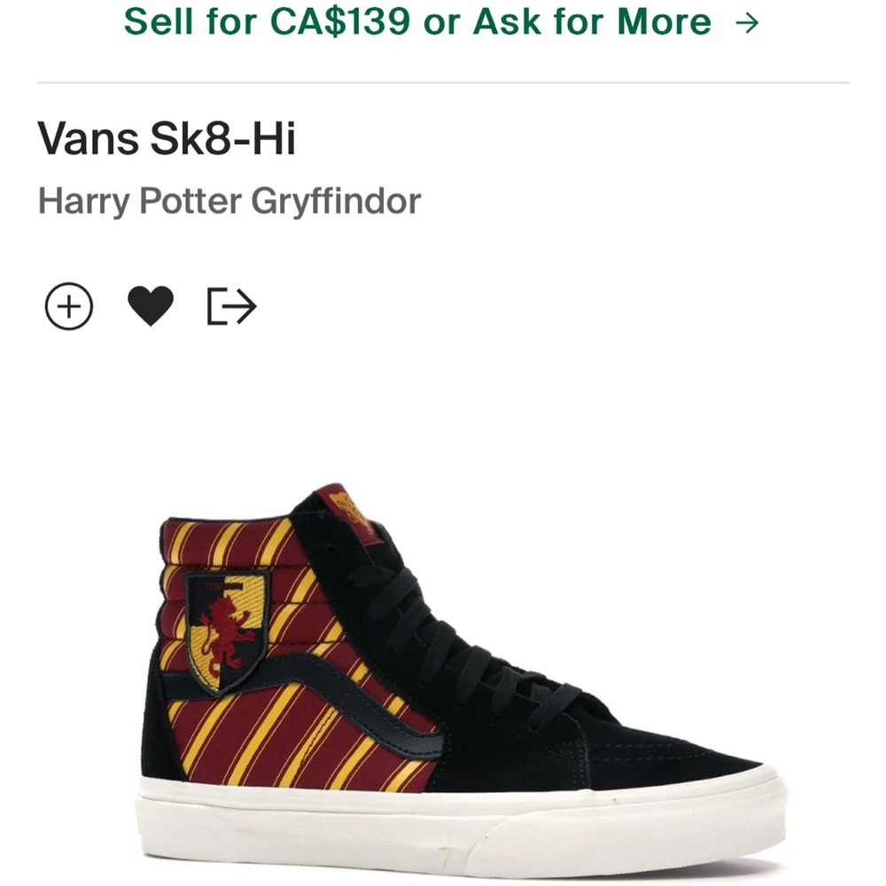 Vans Harry Potter limited edition used good condition